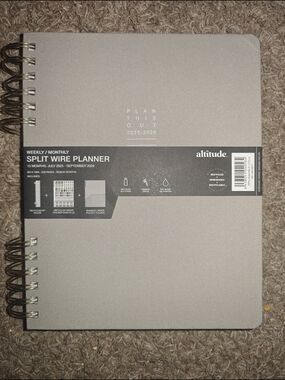 2025-2026 Gray Split Wire Weekly & Monthly Planner